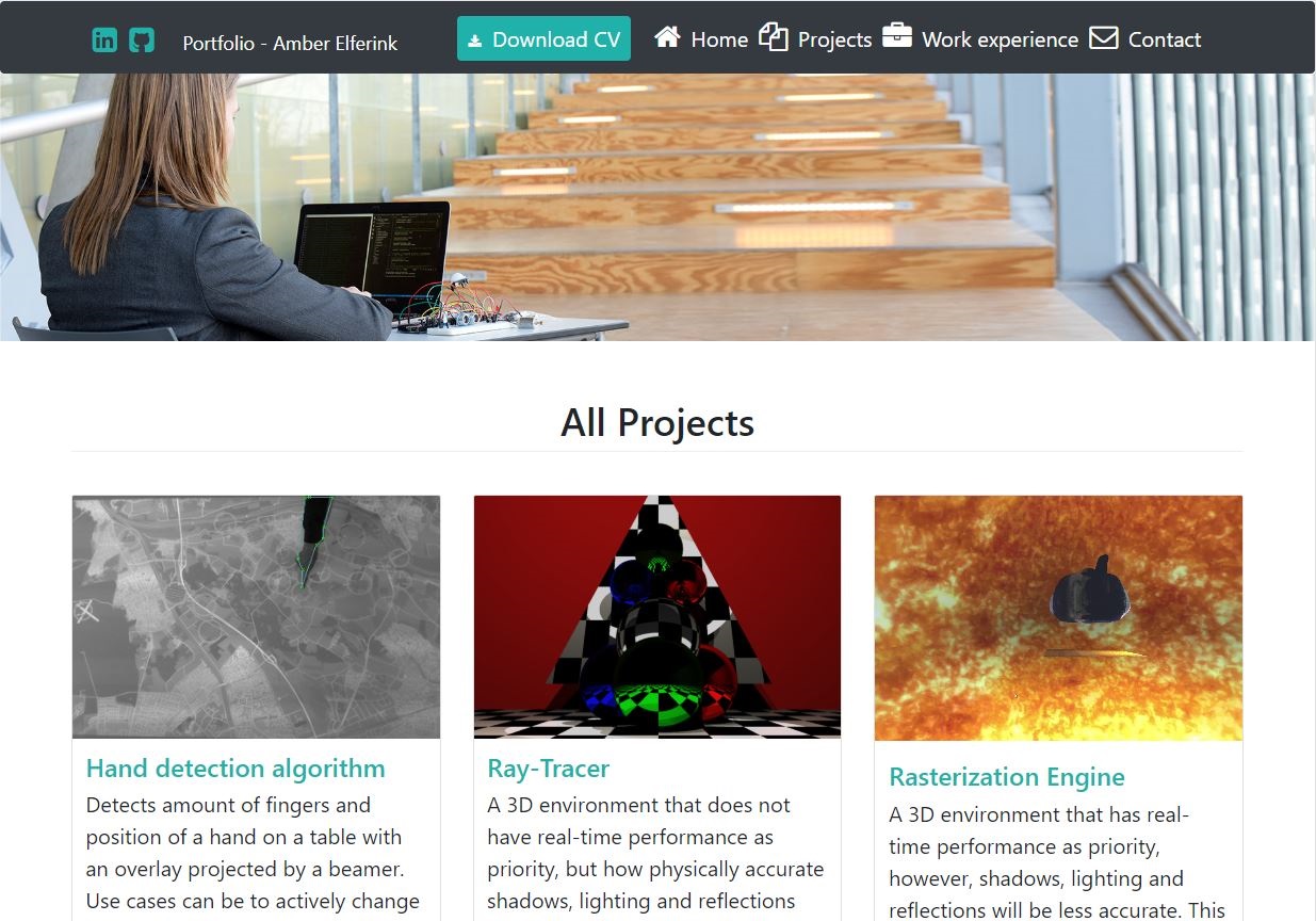 Screenshot of the Portfolio Homepage